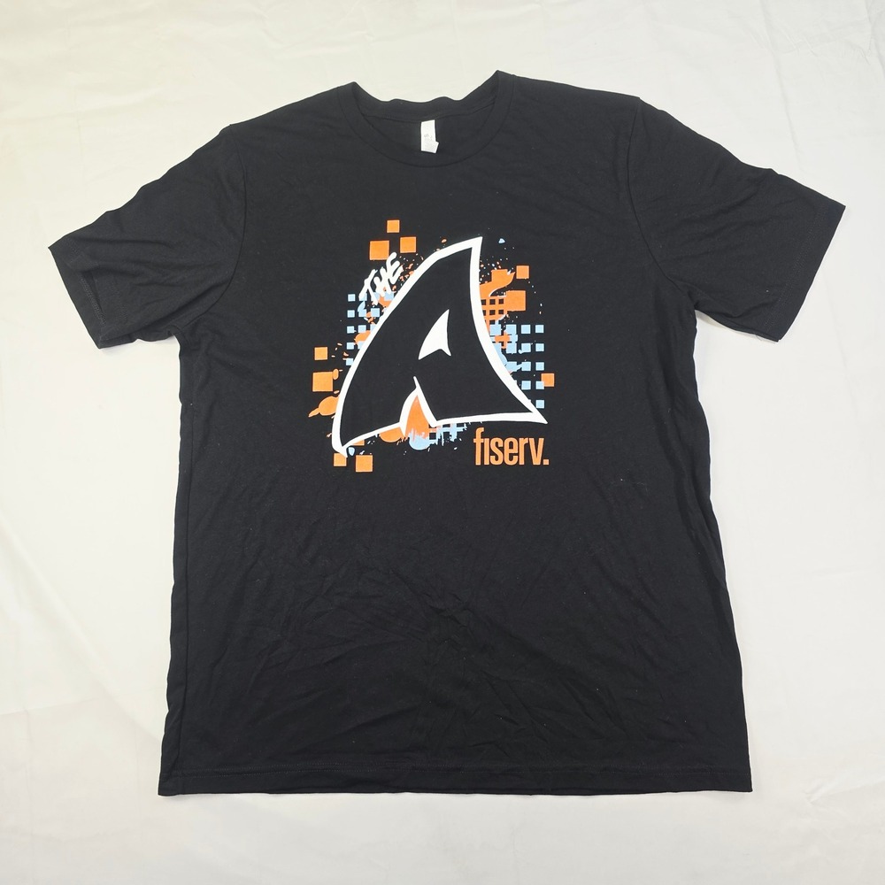 Bella Canvas Fiserv The A T-Shirt Men's XL Black Graphic Short Sleeve Tee